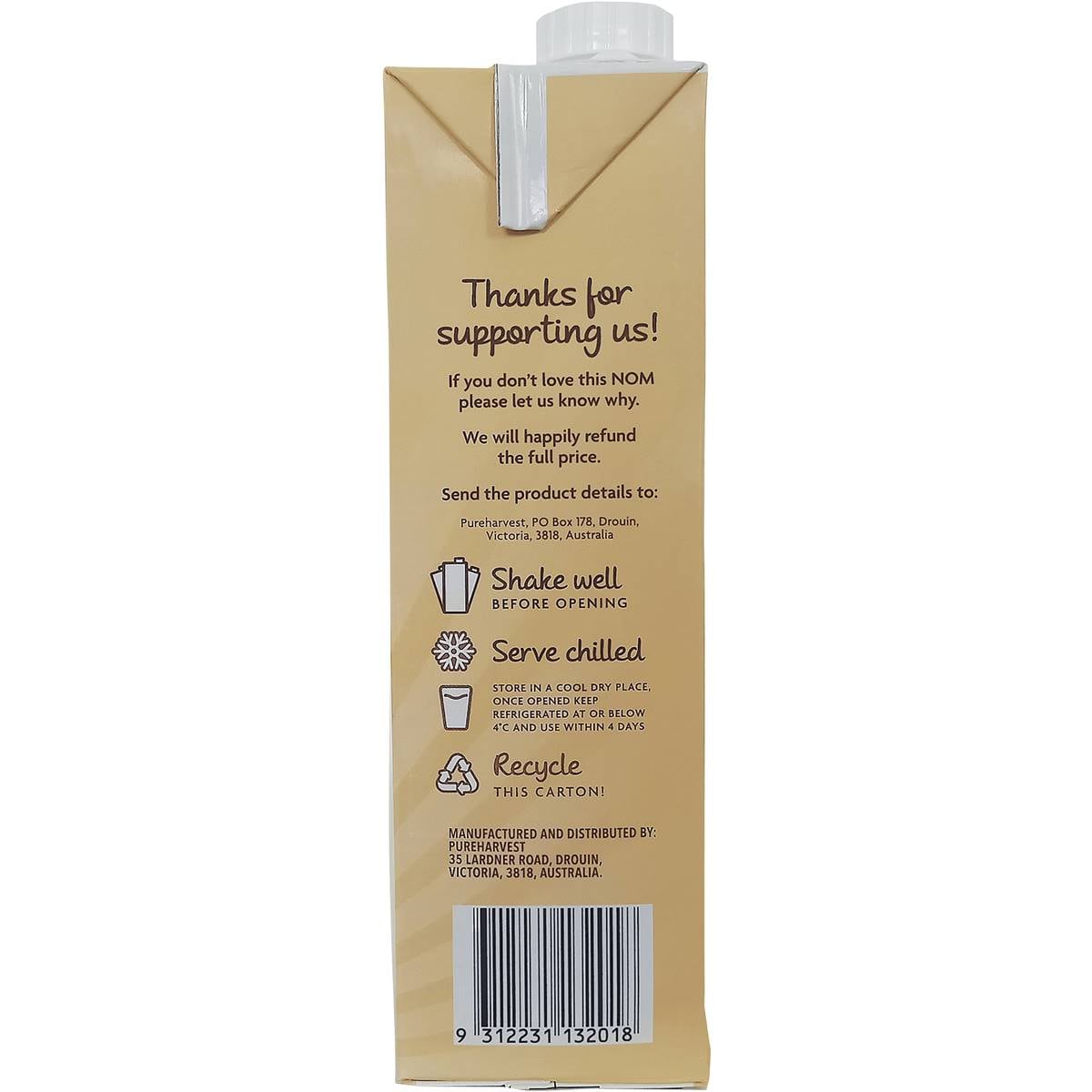 Pure Harvest Nom Lush Almond Barista Oat Milk With Almonds 1l Woolworths