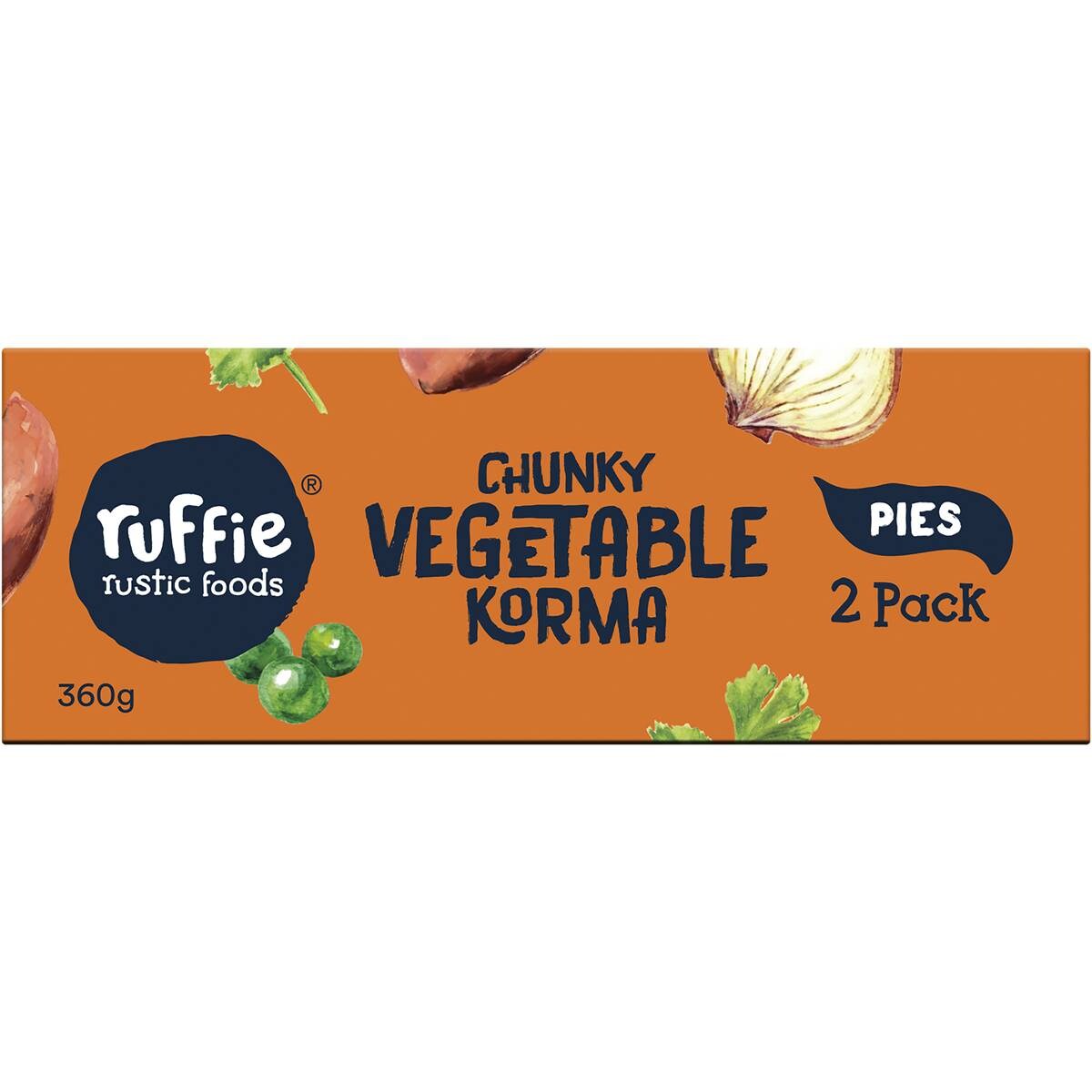 Ruffie Rustic Foods Chunky Vegetable Korma Pies 2 Pack Woolworths