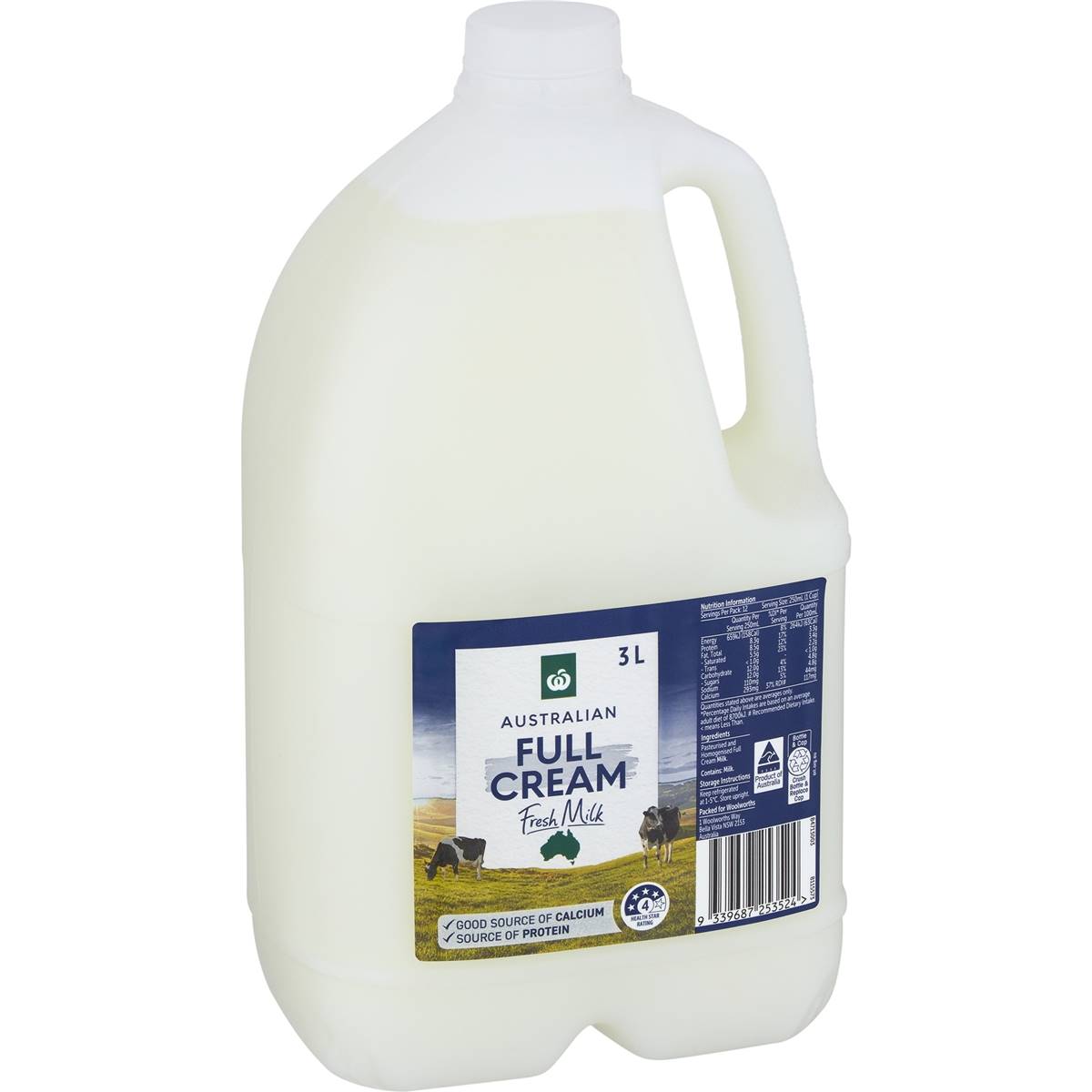 Woolworths Full Cream Milk 3l | Woolworths