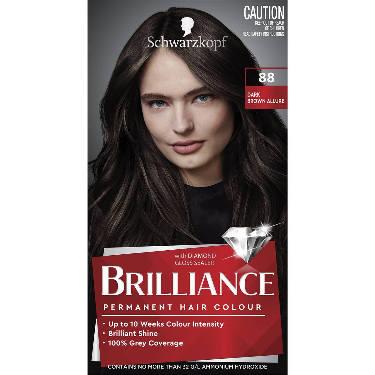 Schwarzkopf Brilliance 88 Dark Brown Allure Permanent Colour Each Woolworths 8388