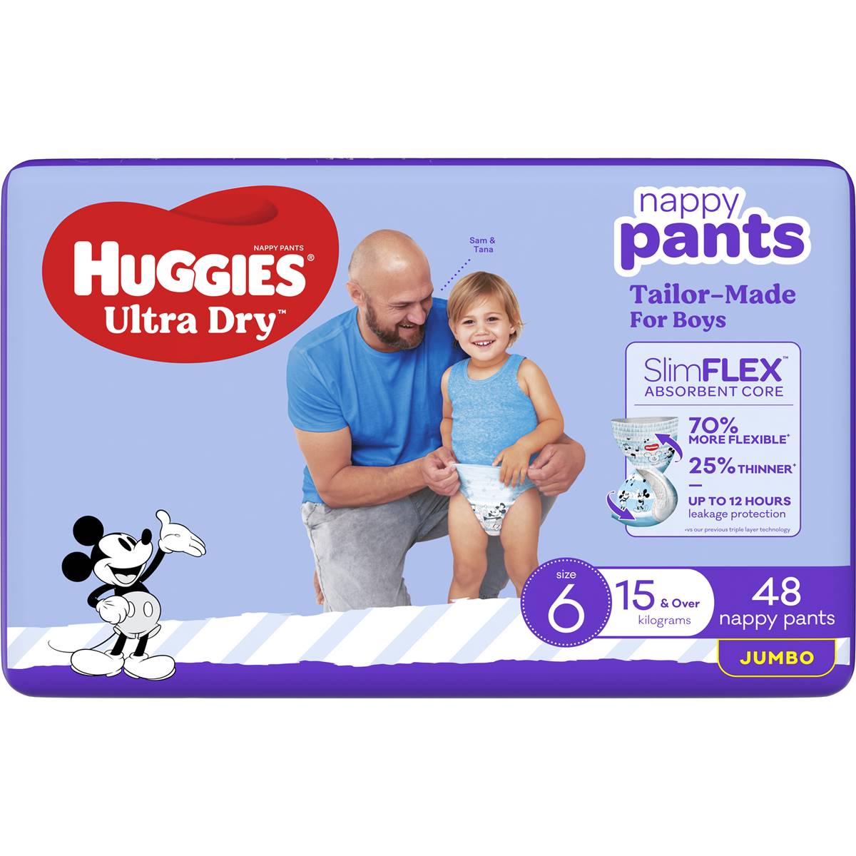 Huggies Ultra Dry Nappy Pants Boys Size 6 (15kg+) 48 Pack Woolworths