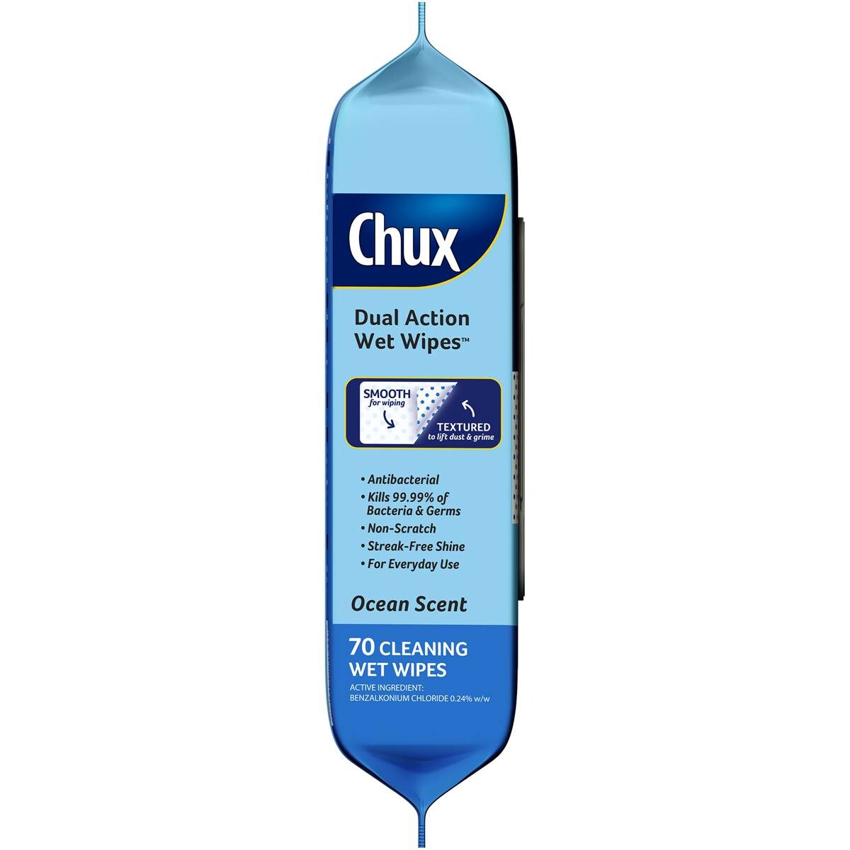 Chux Dual Action Wet Wipes Ocean Scent 70 Pack Woolworths