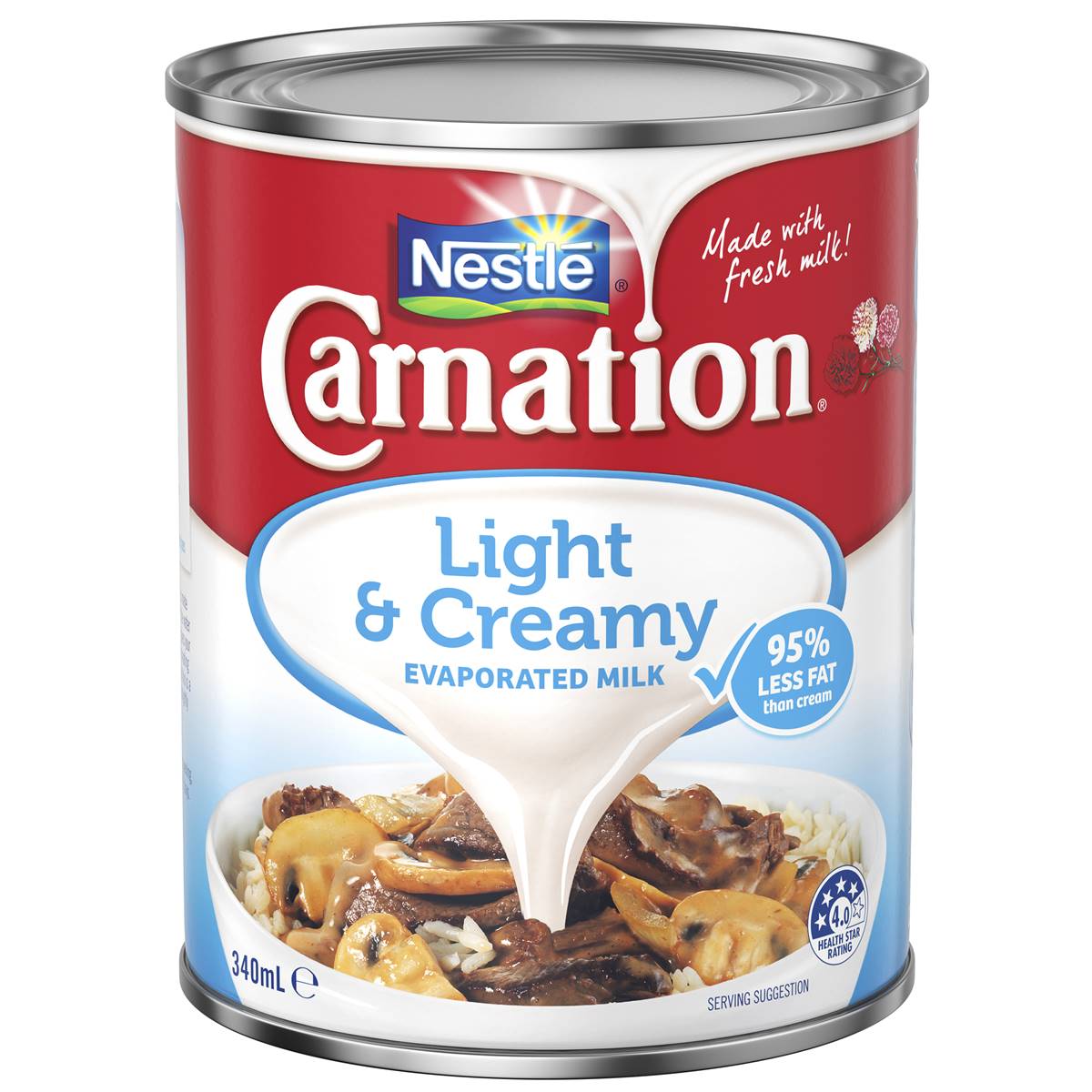 Nestle Carnation Light Creamy Evaporated Milk 340ml Woolworths