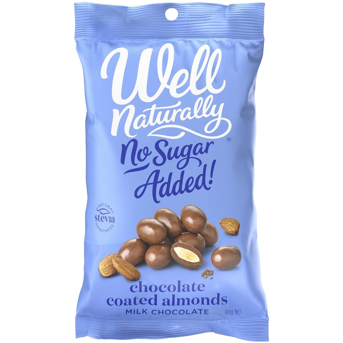 Well Naturally Milk Choc Almonds 80g Woolworths