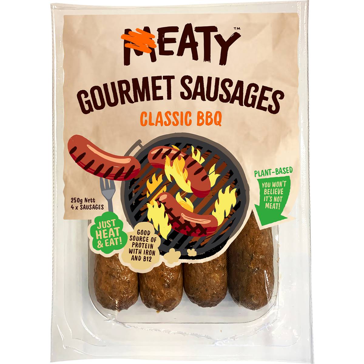 Eaty Classic Bbq Gourmet Plant Based Sausages 250g Woolworths