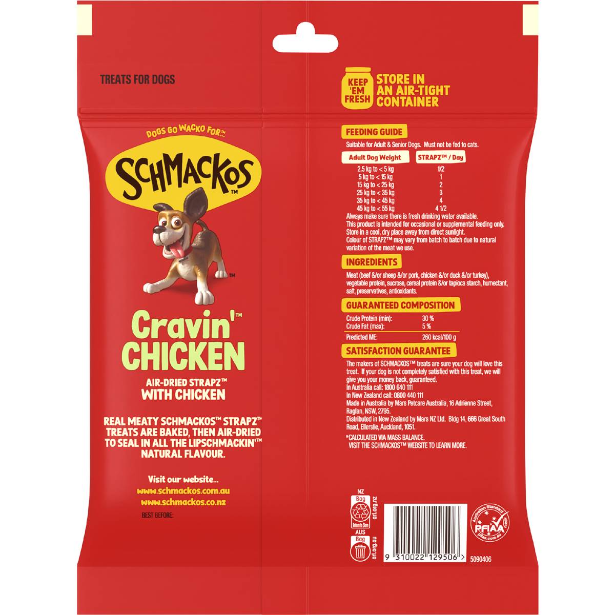 Schmackos Strapz Dog Treats With Chicken 500g Woolworths