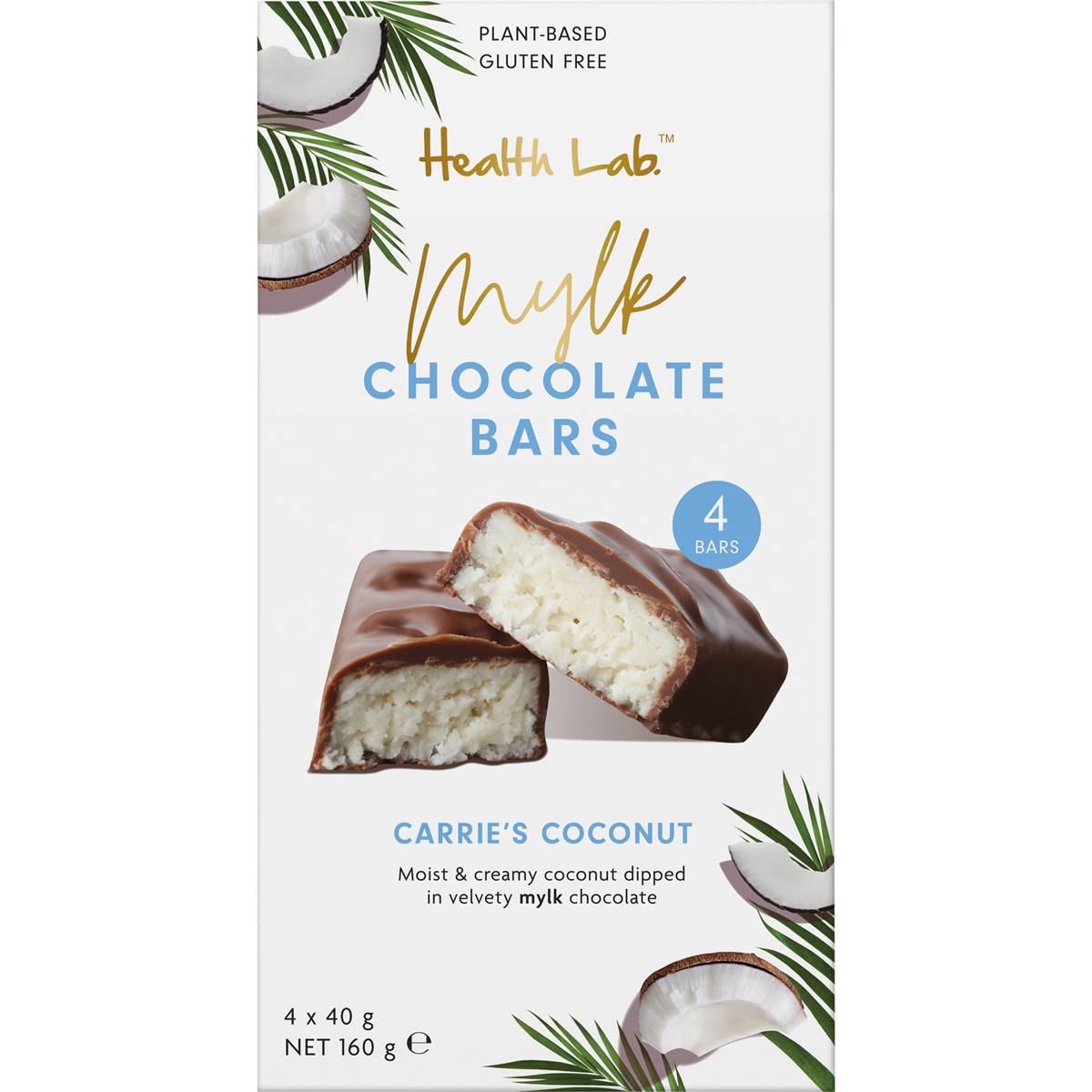 Health Lab Mylk Carrie's Coconut Chocolate Bar 4 Pack Woolworths