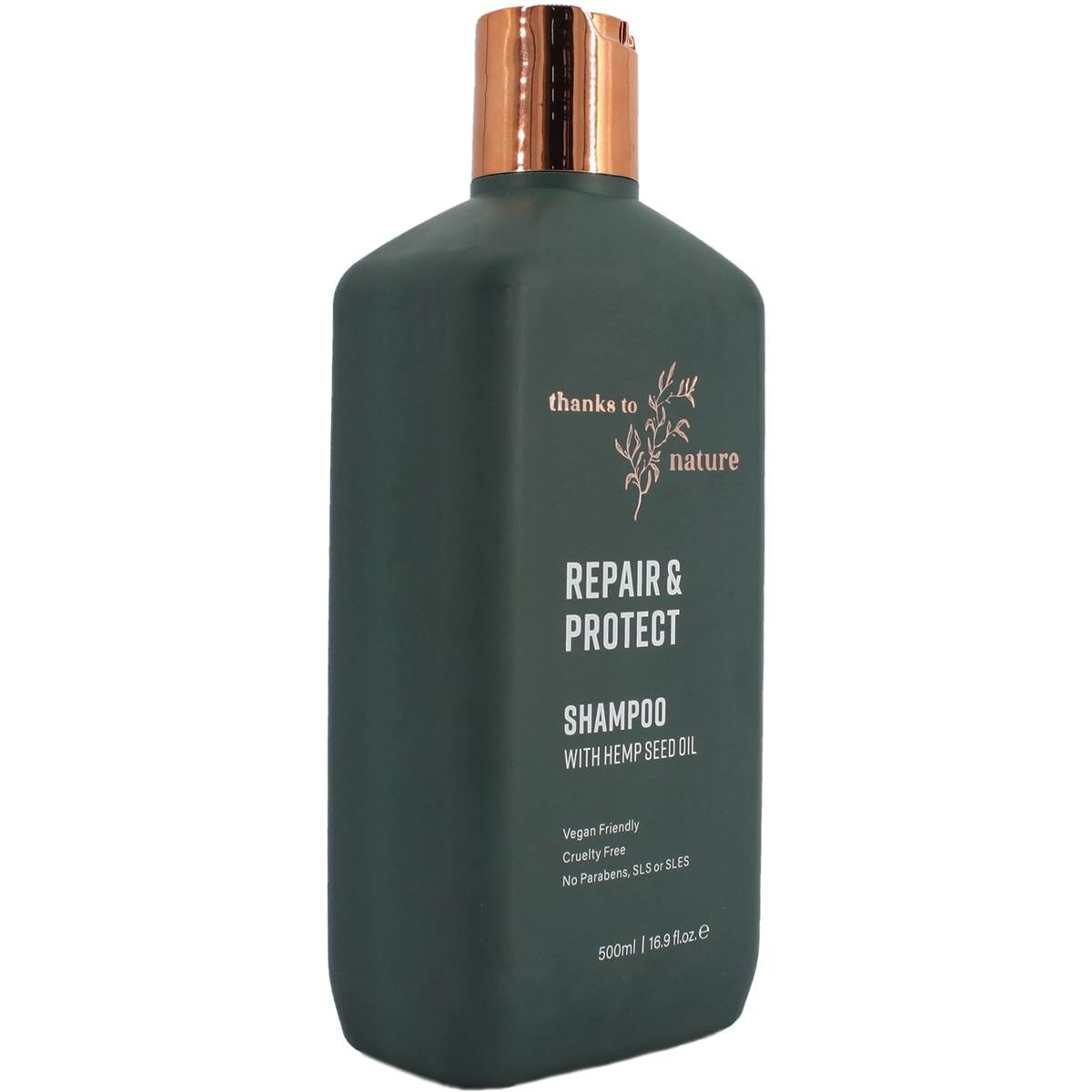 Thanks To Nature Repair And Protect Shampoo With Hemp Seed Oil 500ml Woolworths