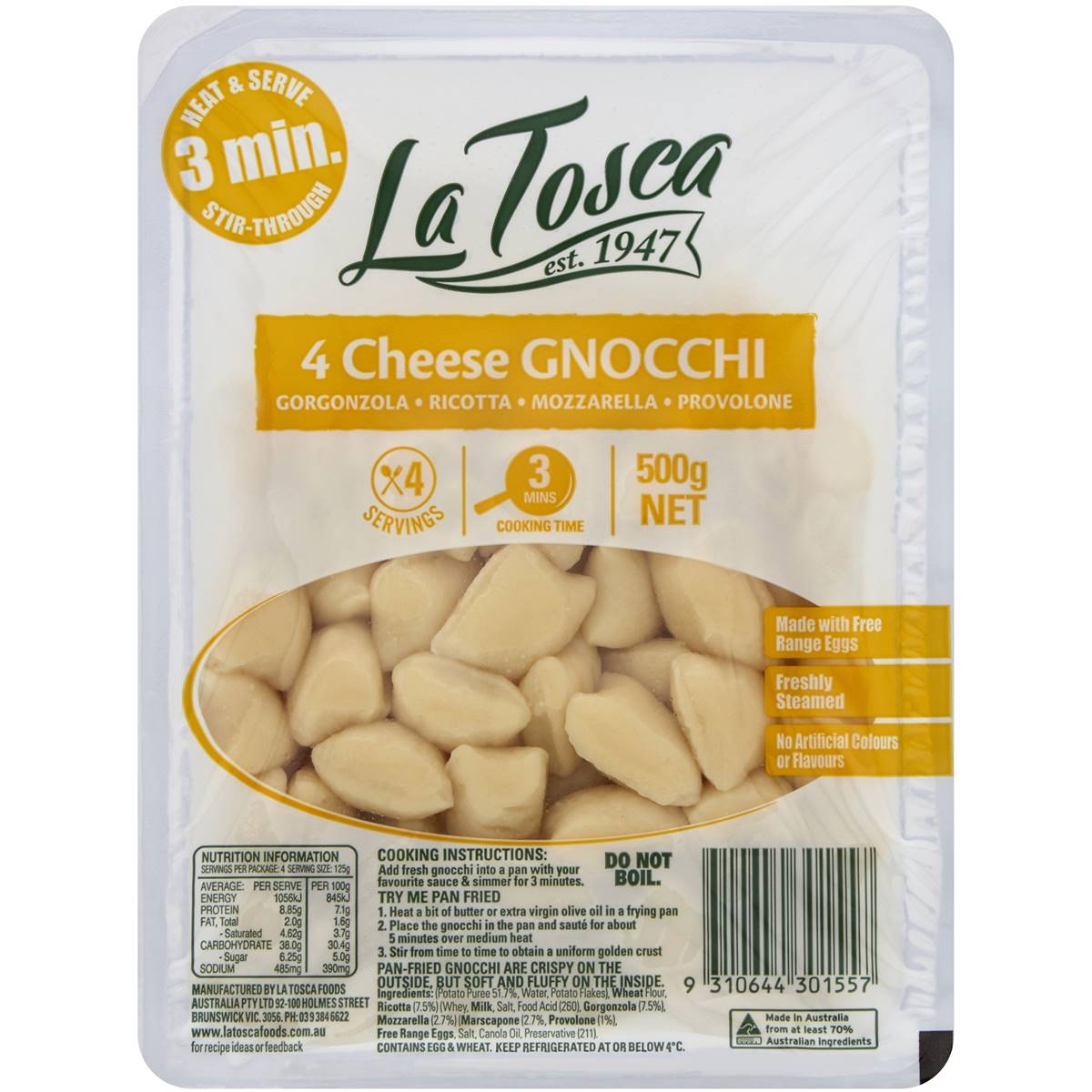 La Tosca Chilled 4 Cheese Gnocchi 500g Woolworths