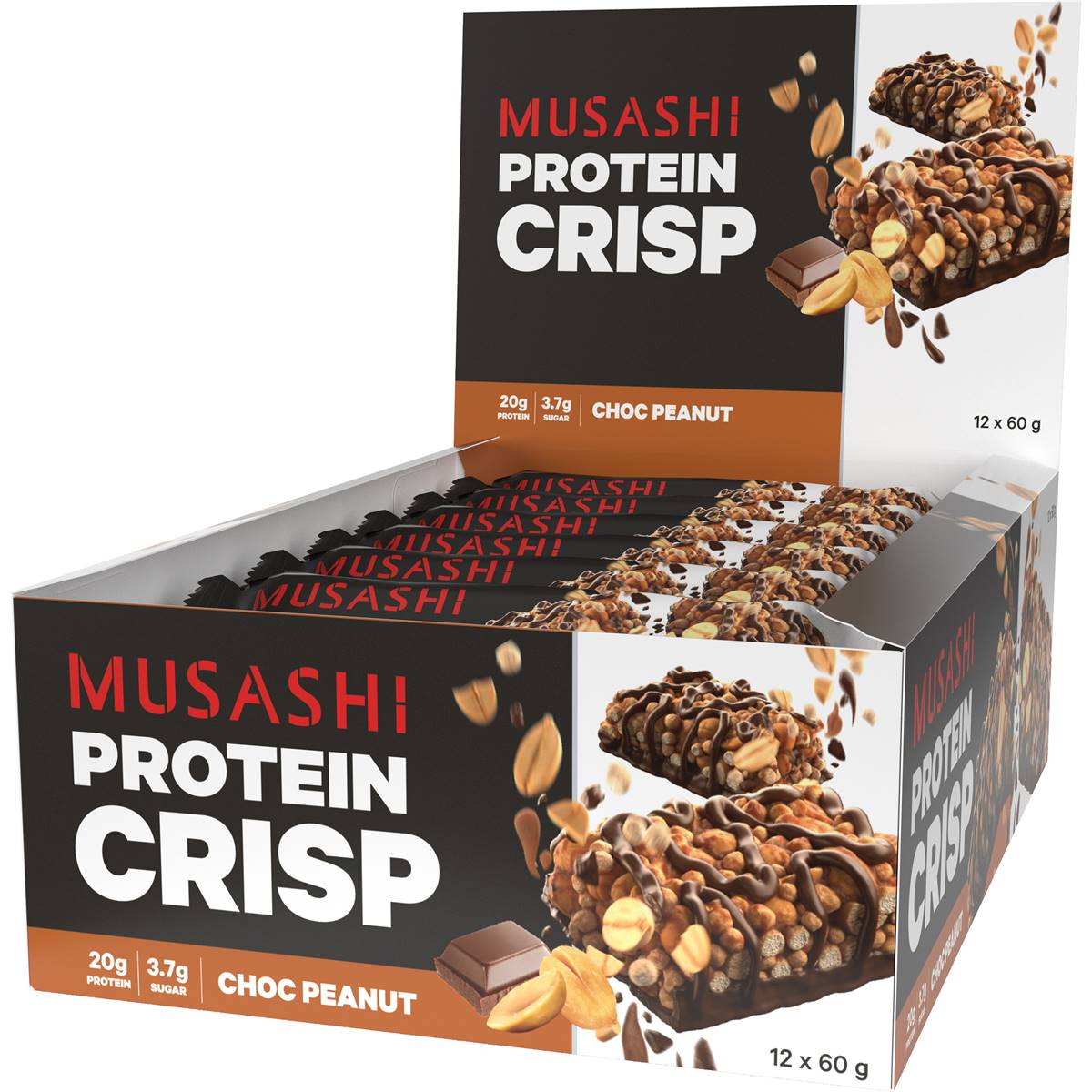 Musashi Crisp Protein Bar Chocolate Peanut, 60g Woolworths