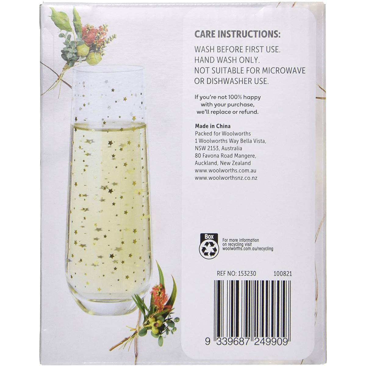 Christmas Stemless Flute Glass 4 Pack Woolworths