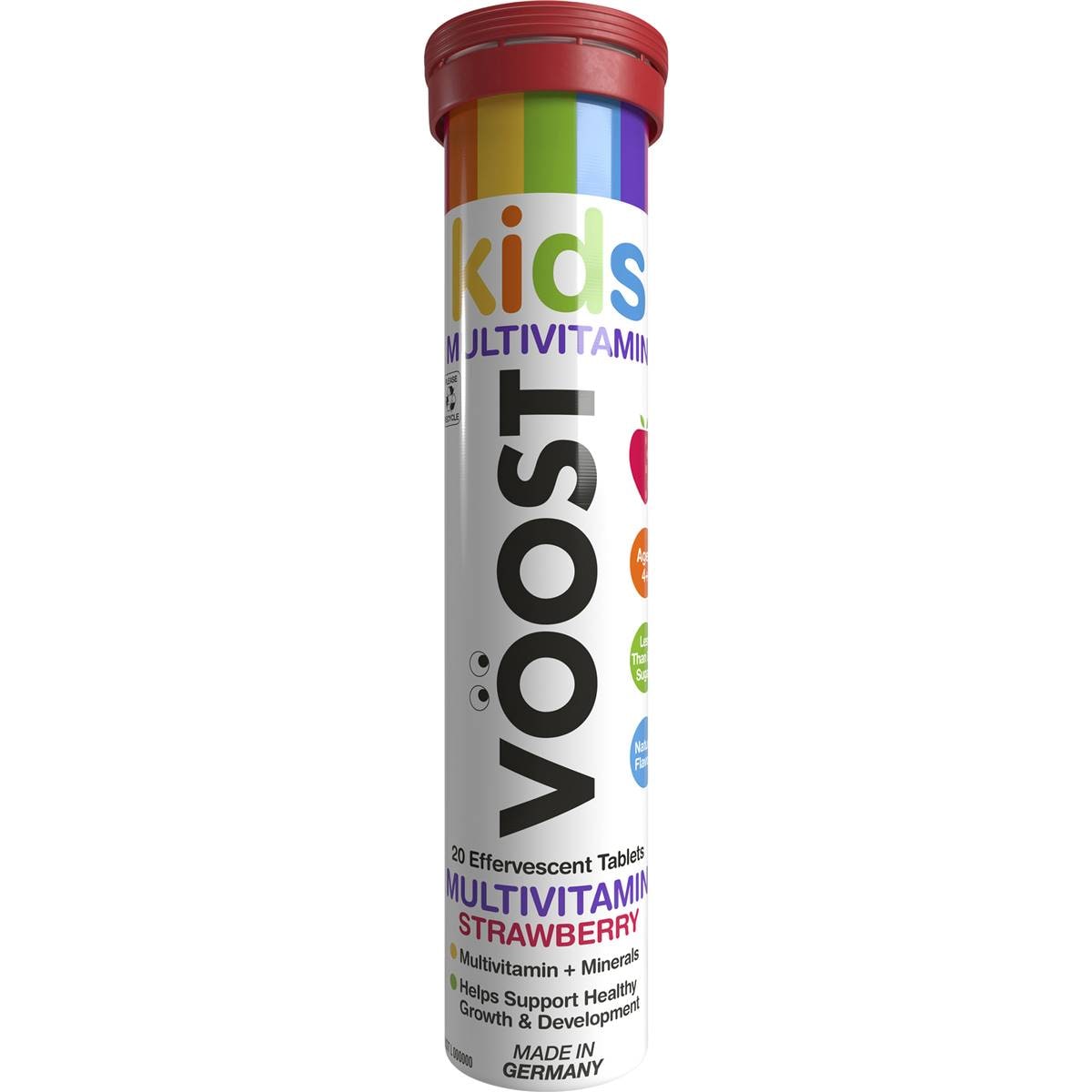 Voost Kids Multivitamin Strawberry Effervescent Tablets 20 Pack Woolworths
