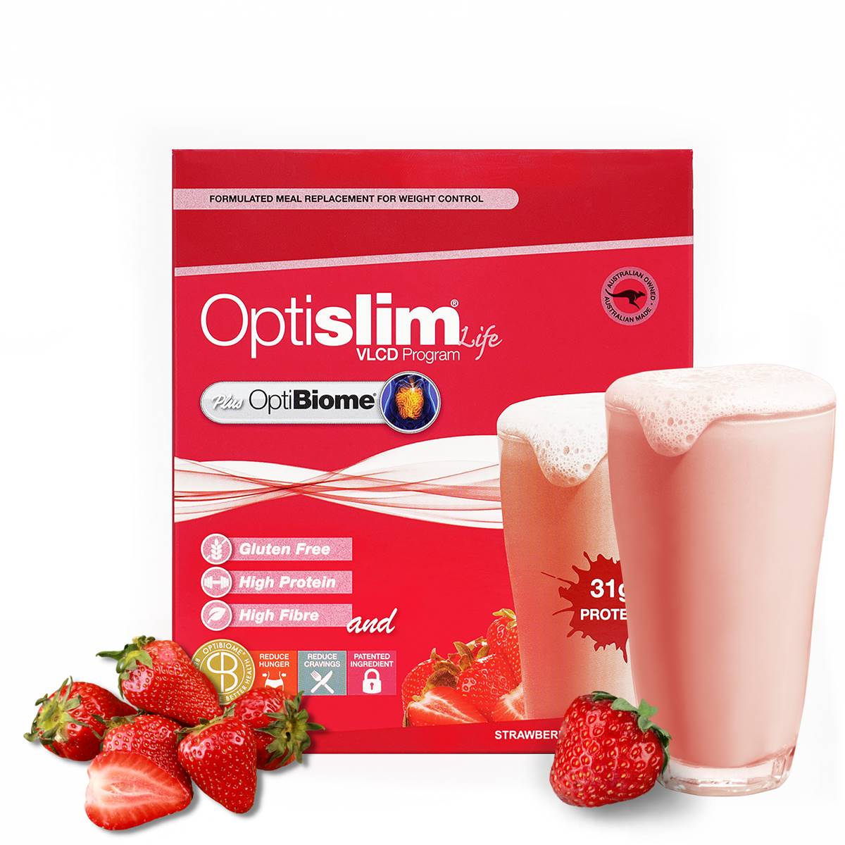 Optislim Optibiome Strawberry Shake 60g X 10 Pack Woolworths