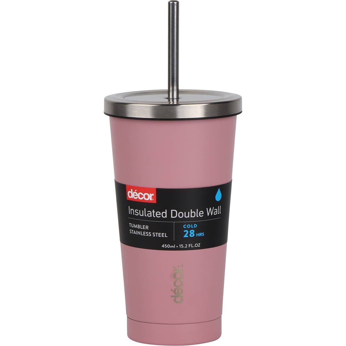 Decor Insulated Double Wall Tumbler 450ml Assorted Each Woolworths