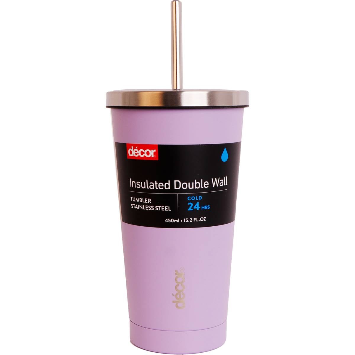 Decor Insulated Double Wall Tumbler 450ml Assorted Each Woolworths