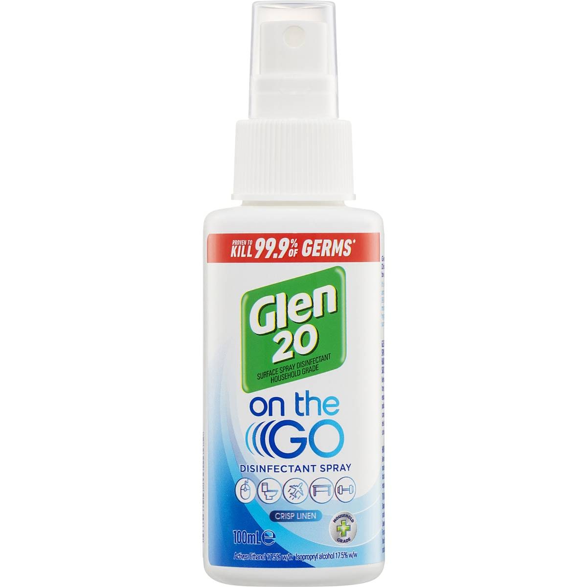Glen 20 On The Go Disinfectant Spray Crisp Linen 100ml Woolworths