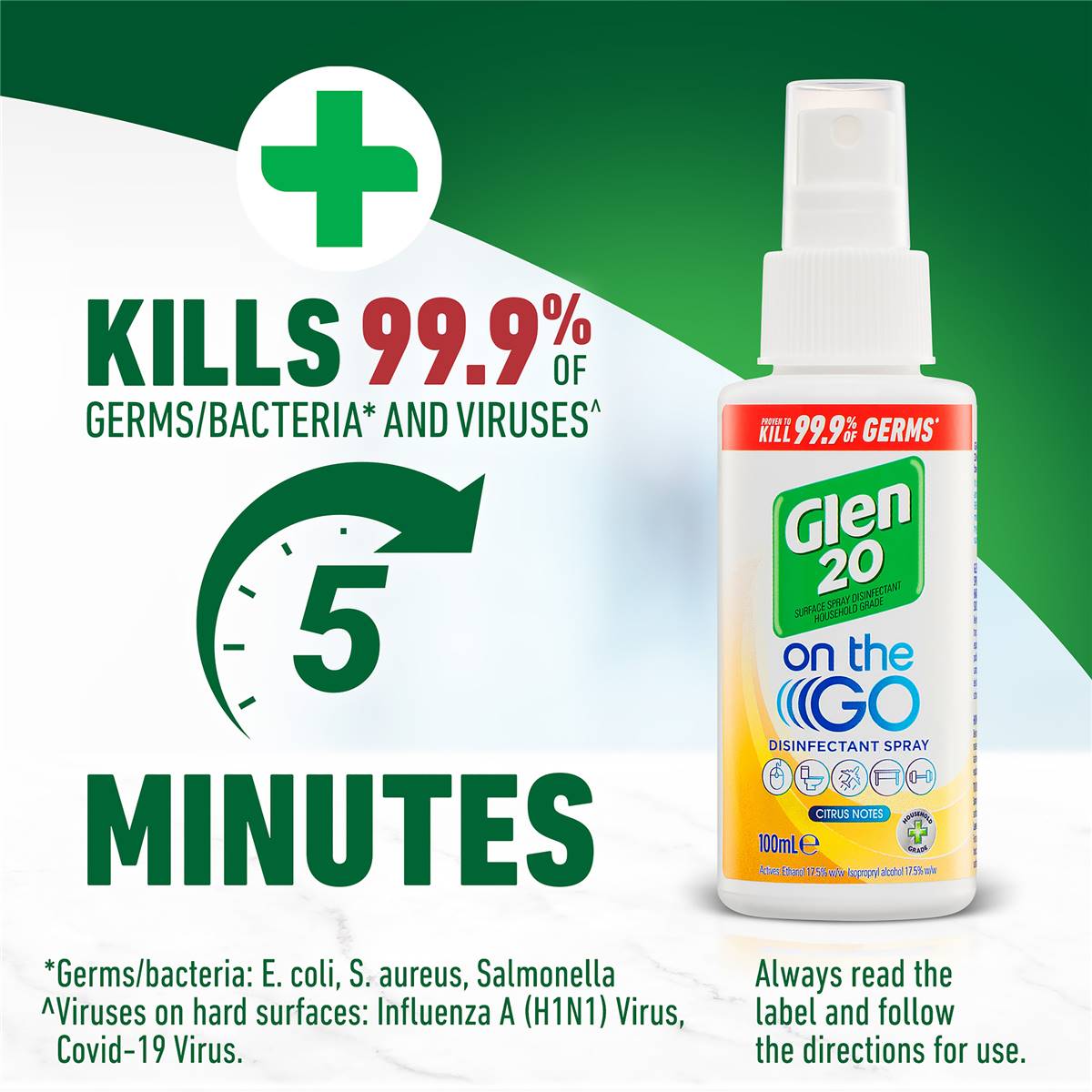 Glen 20 Onthego Crisp Citrus Disinfectant Spray 100ml Woolworths