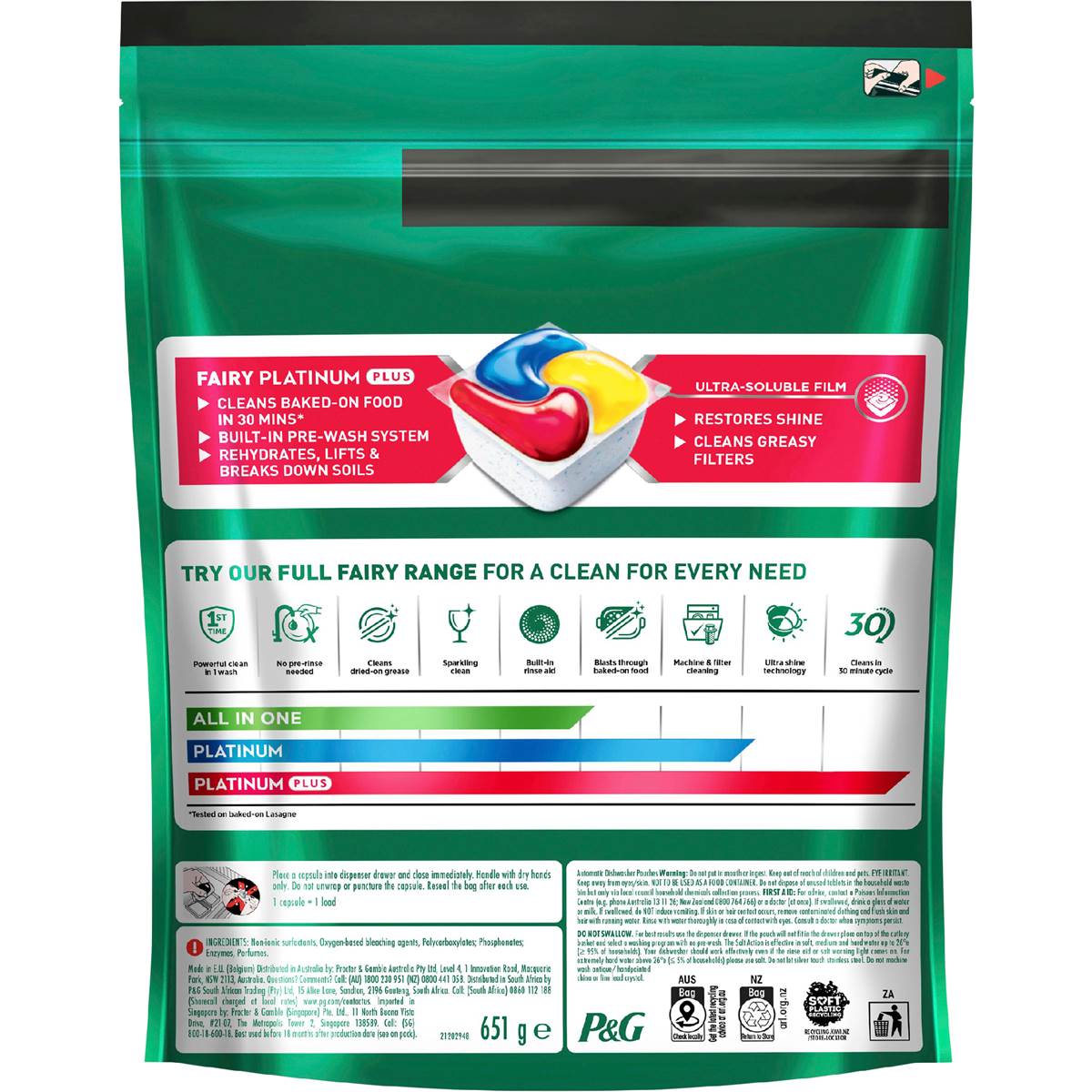 Fairy Platinum Plus Expert All In One Dishwasher Tablets 42 Pack