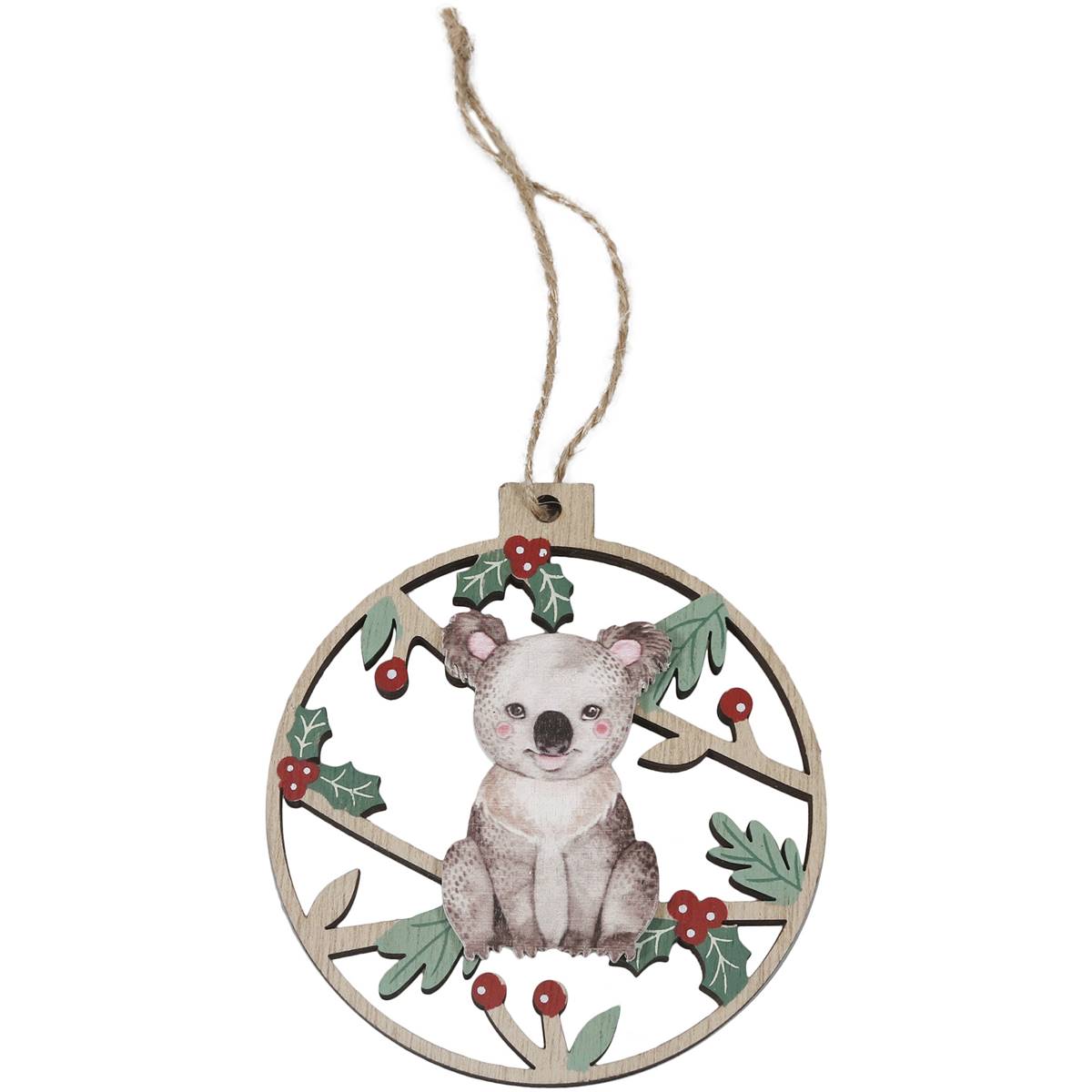 Christmas Foliage Wooden 2d Bauble Koala Each | Woolworths