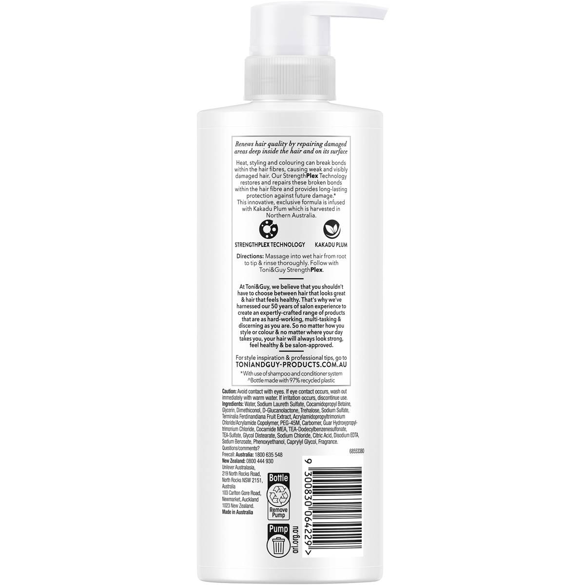 Toni & Guy Strength Plex Bond Repair Shampoo 600ml Woolworths