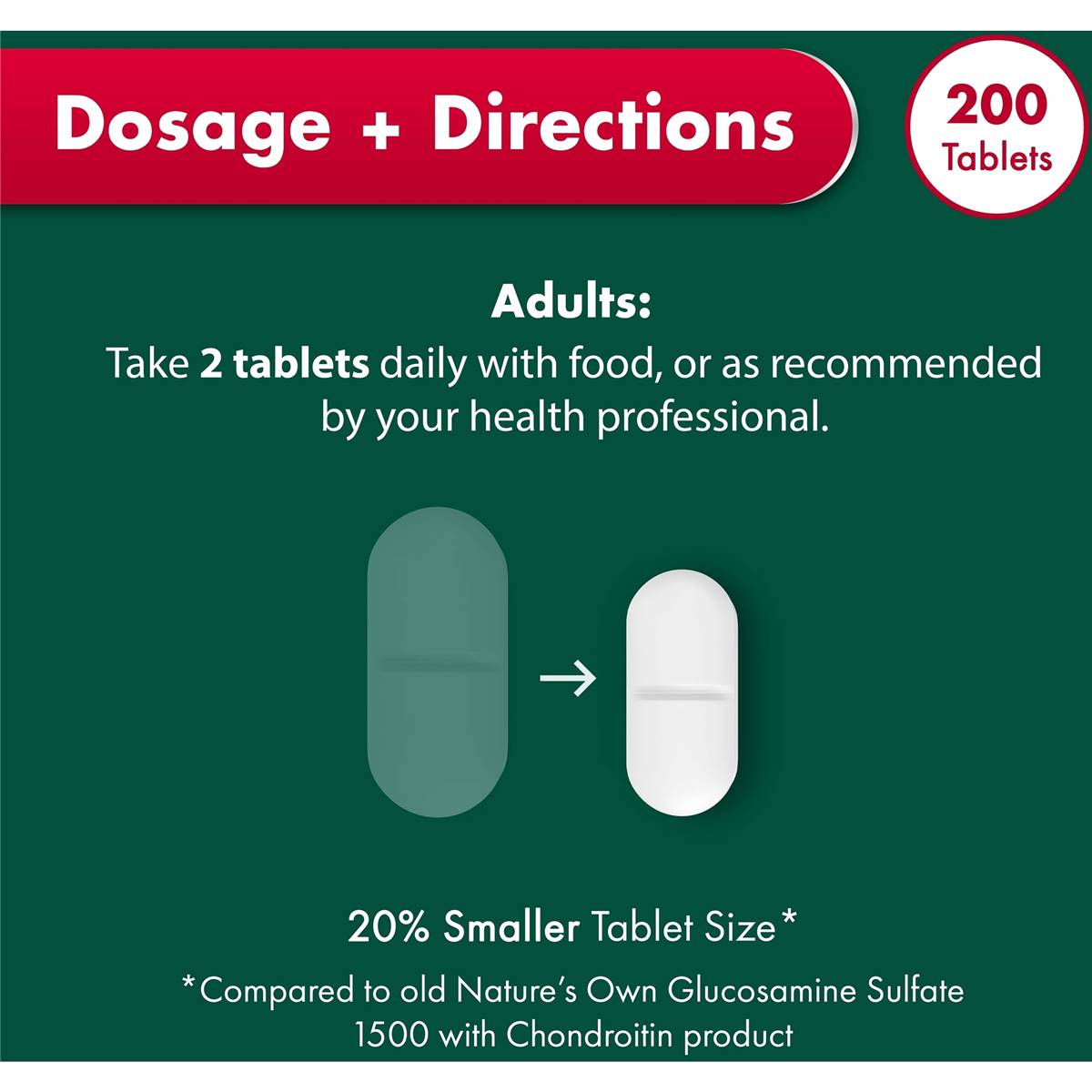 Nature's Own Glucosamine Sulfate & Chondroitin Tablets For Joints 200