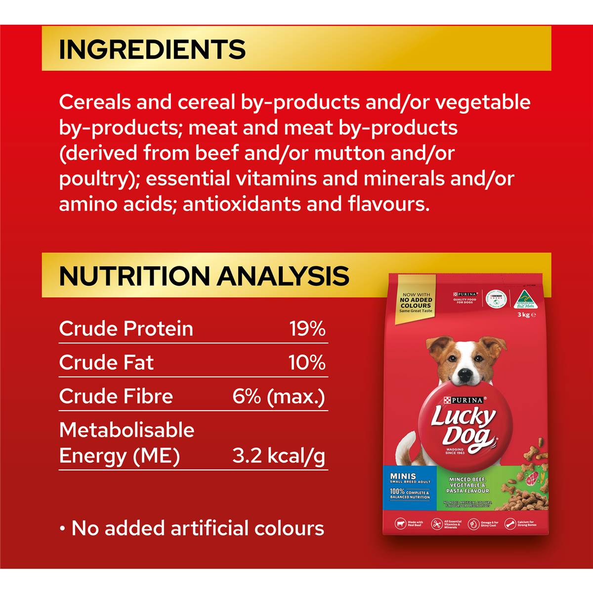 Lucky Dog  Minced Beef Vegetable & Marrowbone Flavour Adult Dry Dog Food