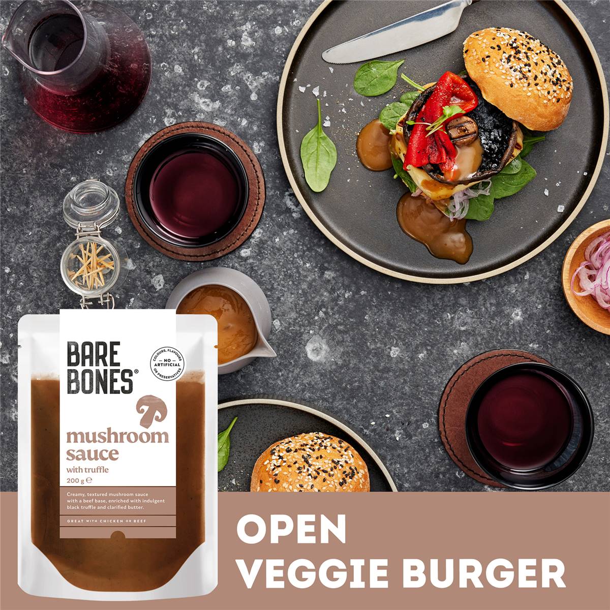 Bare Bones Gravy Mushroom With Truffle Cooking Sauce 200g Woolworths