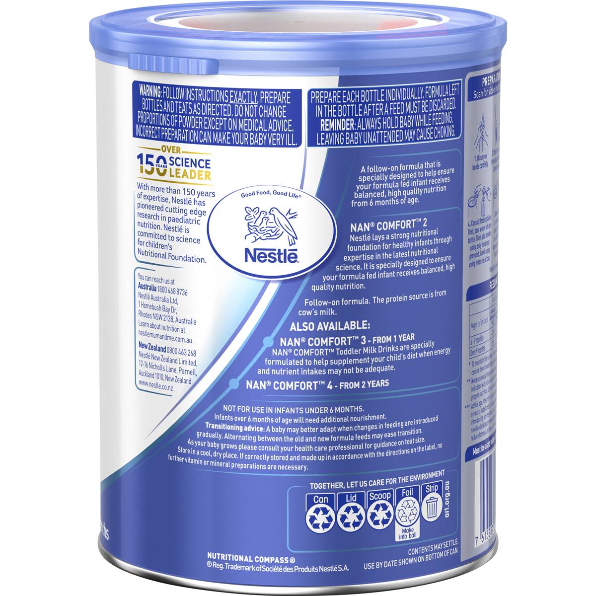 Nestle Nan Comfort 2 Follow-on Formula 6-12 Months Powder 800g | Woolworths