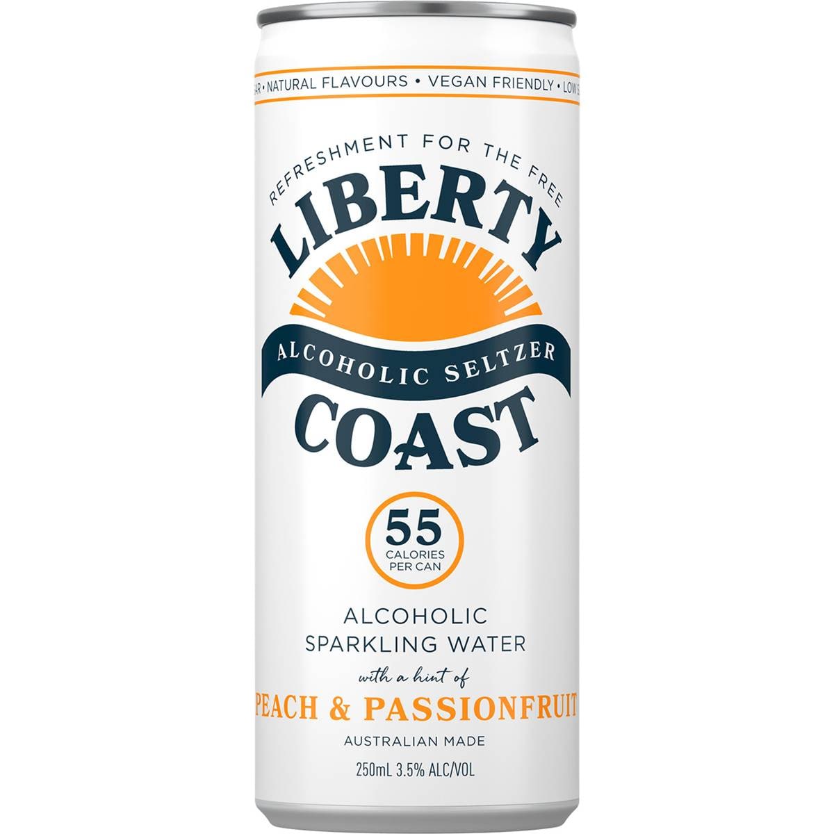 Liberty Coast Peach & Passionfruit Alcoholic Sparkling Water Can 250ml