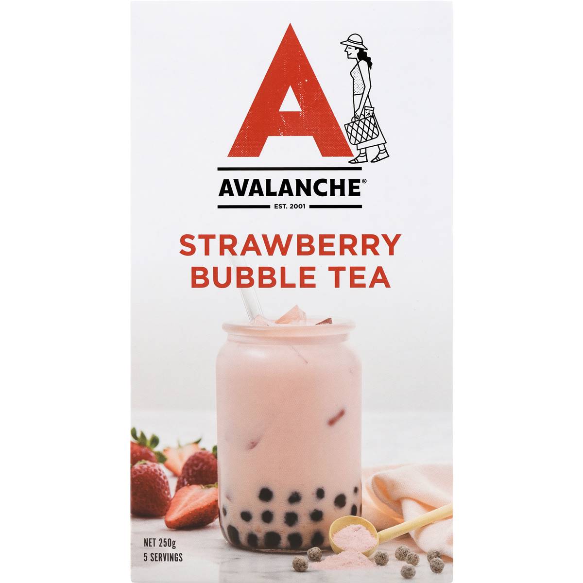 Avalanche Strawberry Bubble Tea 5 Pack Woolworths