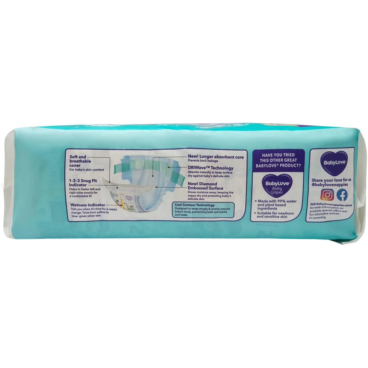 Babylove Cosifit Infant Nappies Size 2 (38kg) 76 Pack Woolworths