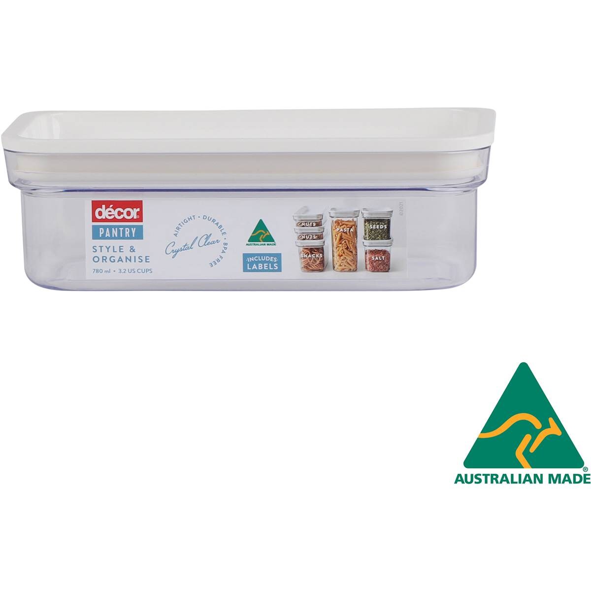 Decor Style & Organise Pantry Container, Oblong 780ml Woolworths