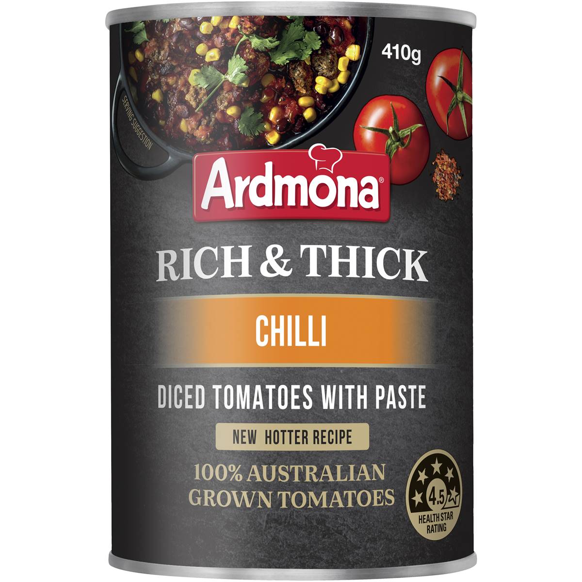 Ardmona Rich & Thick Diced Tomatoes With Paste Chilli 410g Woolworths