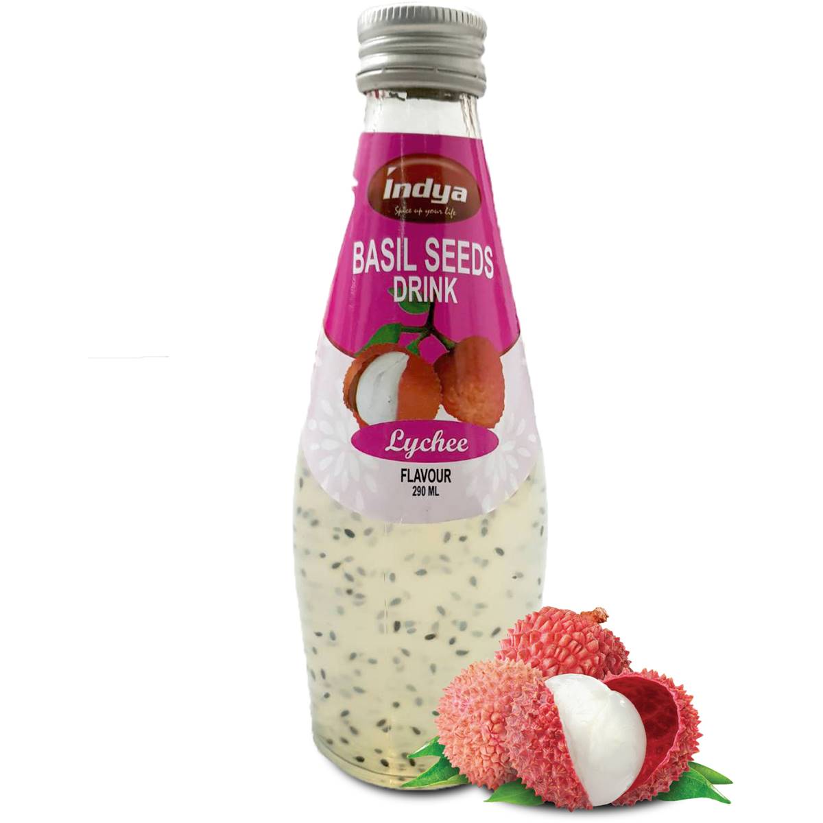 Indya Basil Seeds Drink Lychee Flavour 290ml Woolworths
