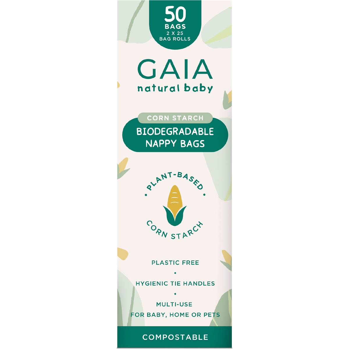 Gaia Natural Baby Biodegradable Nappy Bags 50 Pack Woolworths
