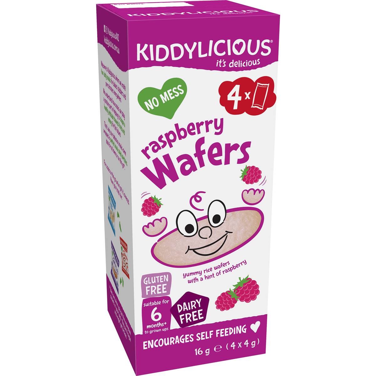 Kiddylicious Wafers Raspberry 4 Pack Woolworths