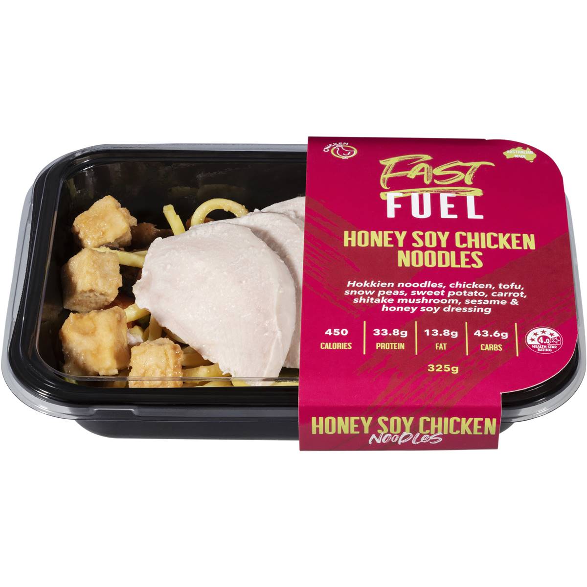Fast Fuel Honey Soy Chicken Noodles Chilled Meal 325g Woolworths