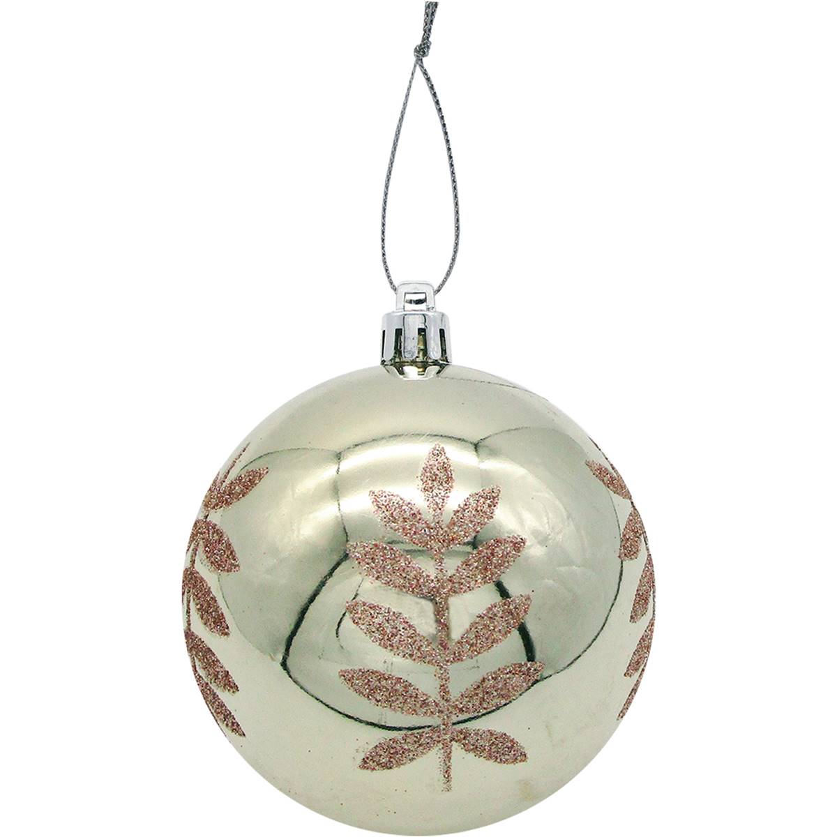 Christmas Foliage Baubles Gold Embossed 2 Pack | Woolworths