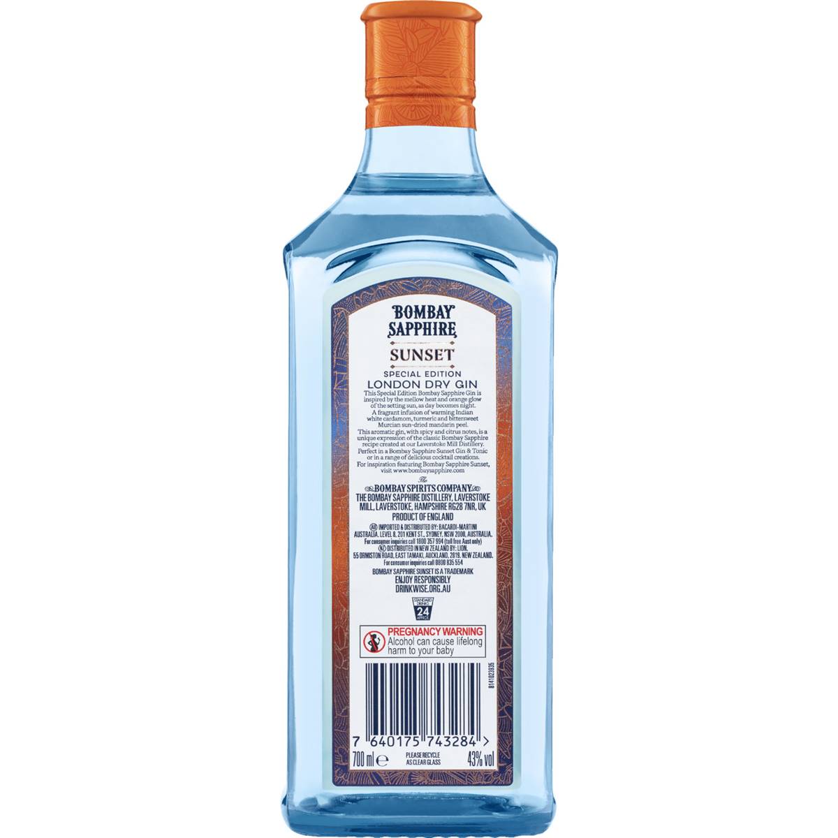 Bombay Sapphire Sunset London Dry Gin 700ml | Woolworths