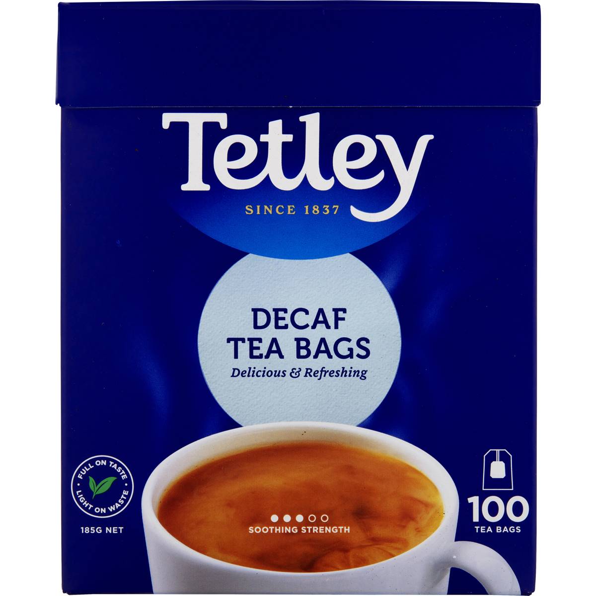 Tetley decaffeinated tea bags 100 pack woolworths