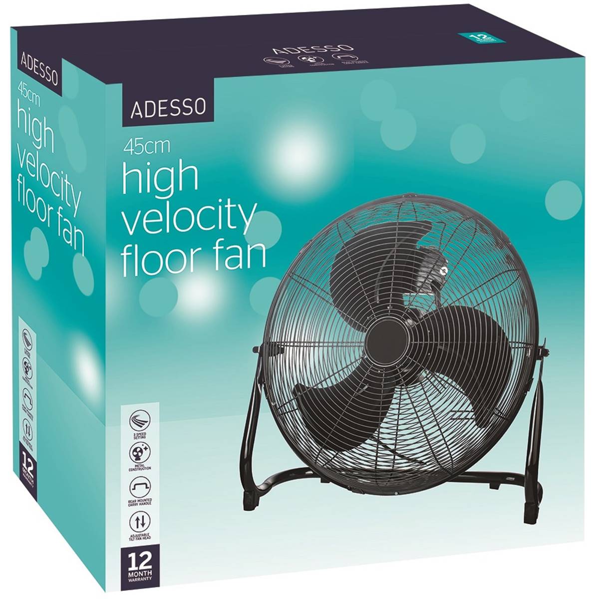 Adesso 45cm High Velocity Floor Fan 