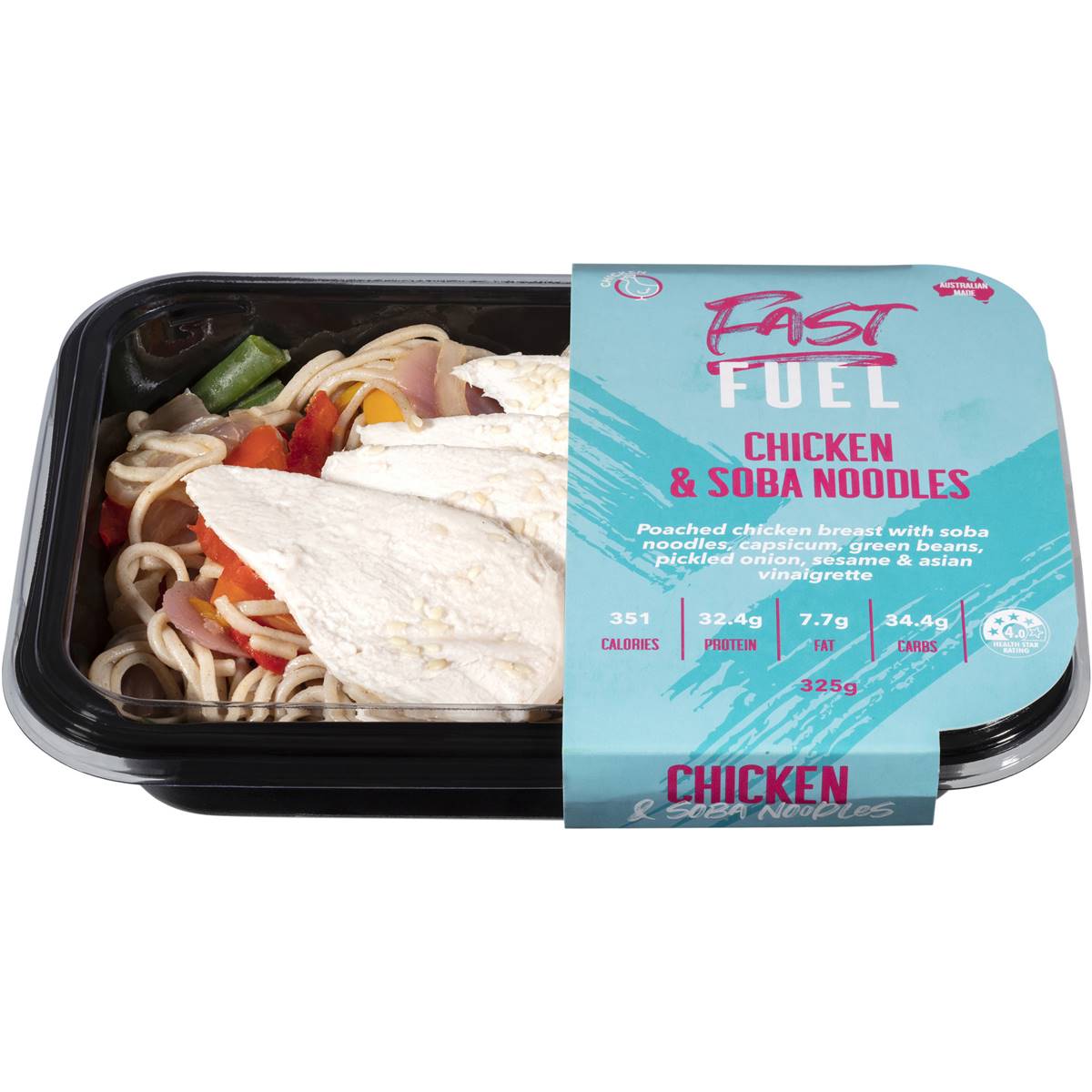 Fast Fuel Chicken & Soba Noodles Chilled Meal 325g Woolworths