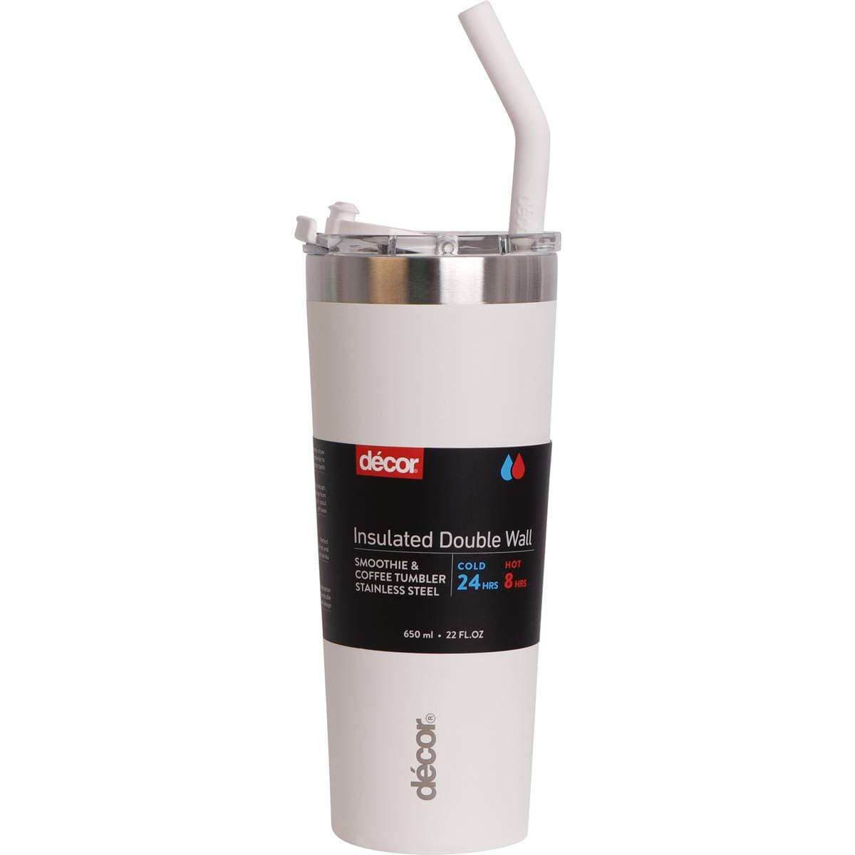 Decor Double Wall Smoothie & Coffee Tumbler 650ml Assorted Each