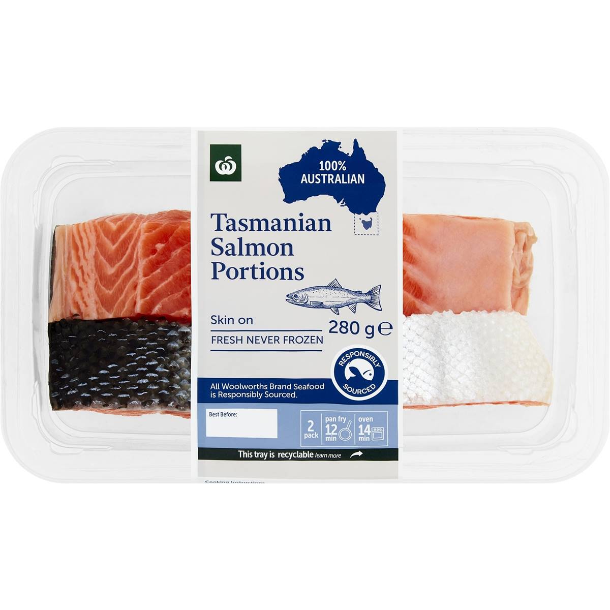 Woolworths Salmon Portions Skin On 2 Pack Woolworths