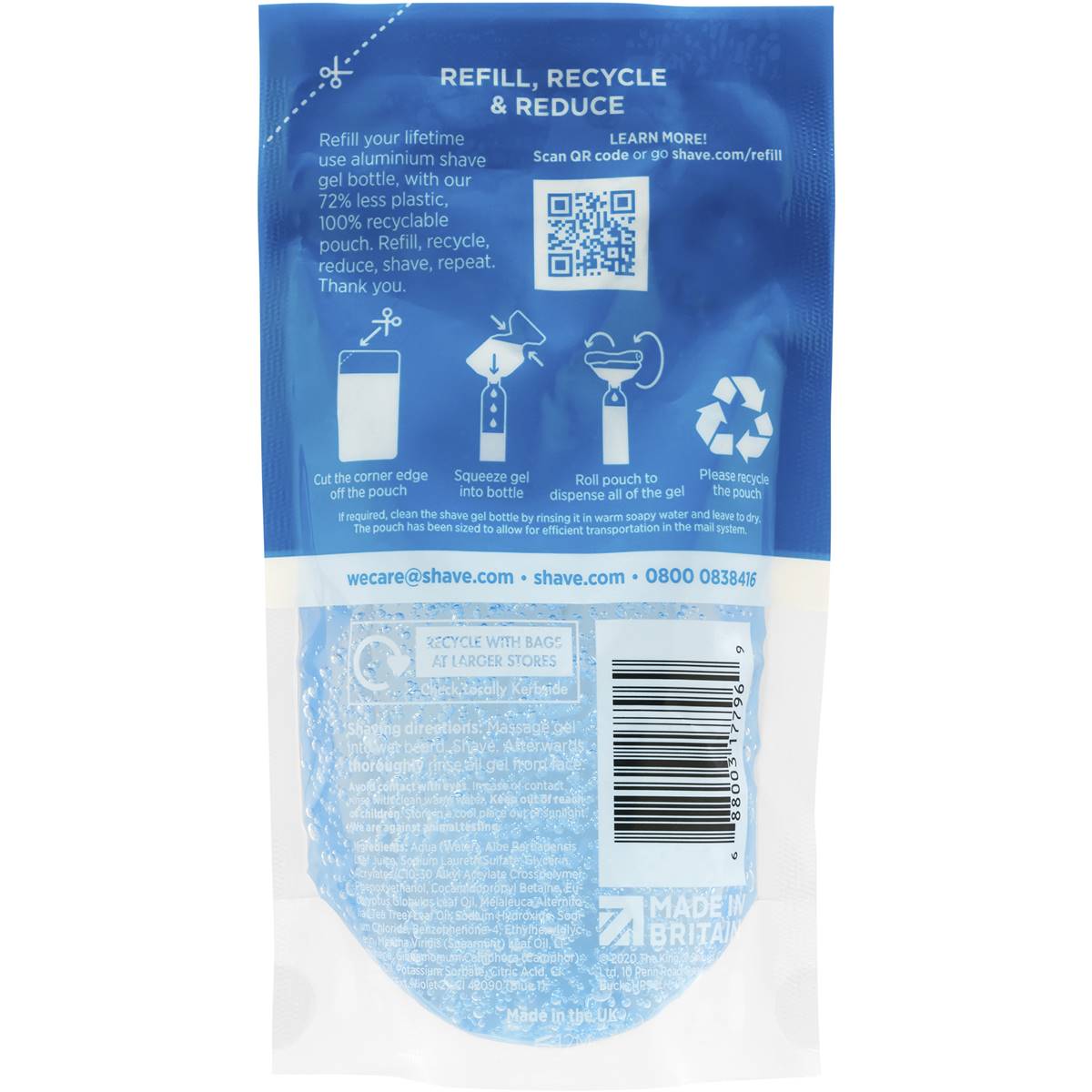 King Of Shaves Sensitive Shave Gel Refill 200ml Woolworths