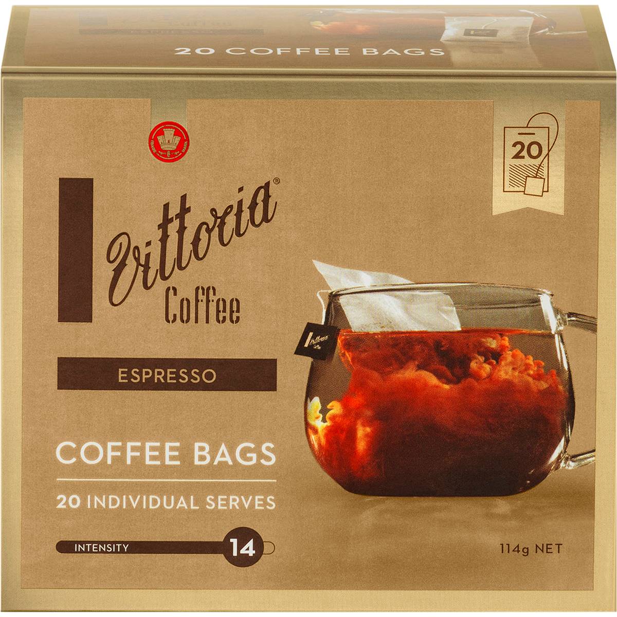 Vittoria Coffee Bags Espresso 20 Pack Woolworths