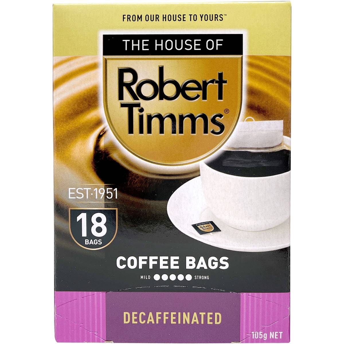 Robert Timms Coffee Bags Decaffeinated 18 Pack Woolworths