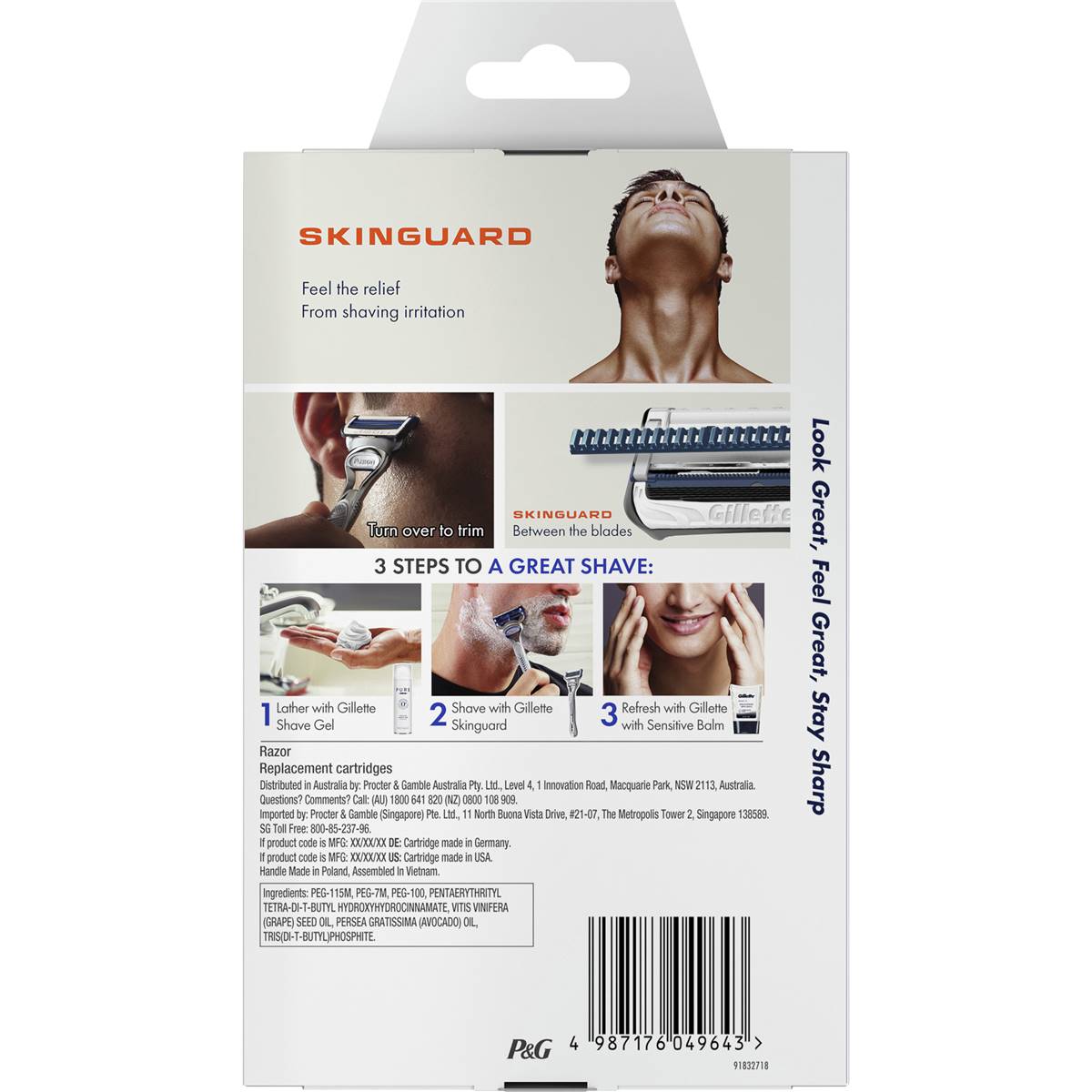 Gillette Skinguard Mens Razor Starter Kit Each | Woolworths