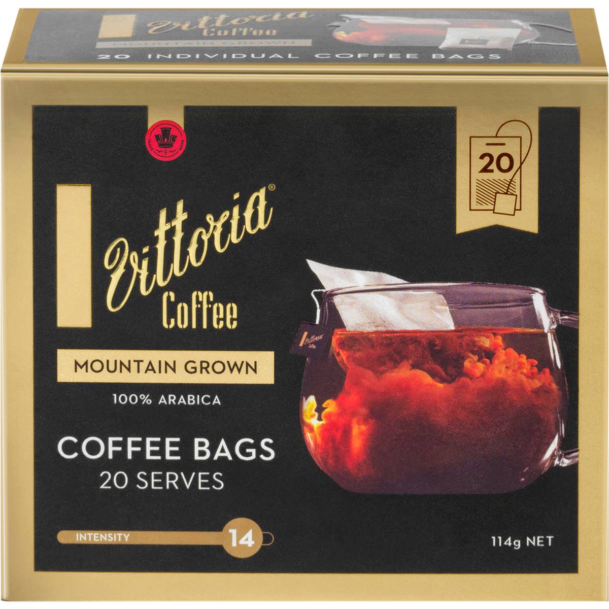 Vittoria Coffee Bags Mountain Grown 20 Pack | Woolworths