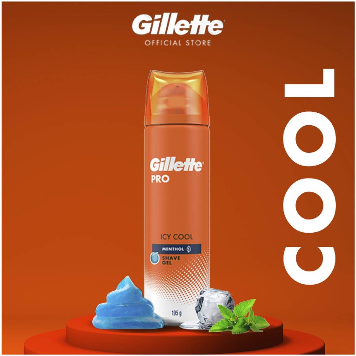 Gillette Pro Icy Cool Shaving Gel Menthol 195g Woolworths